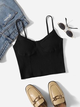 Click for more info about SHEIN Rib-knit Cami Top
