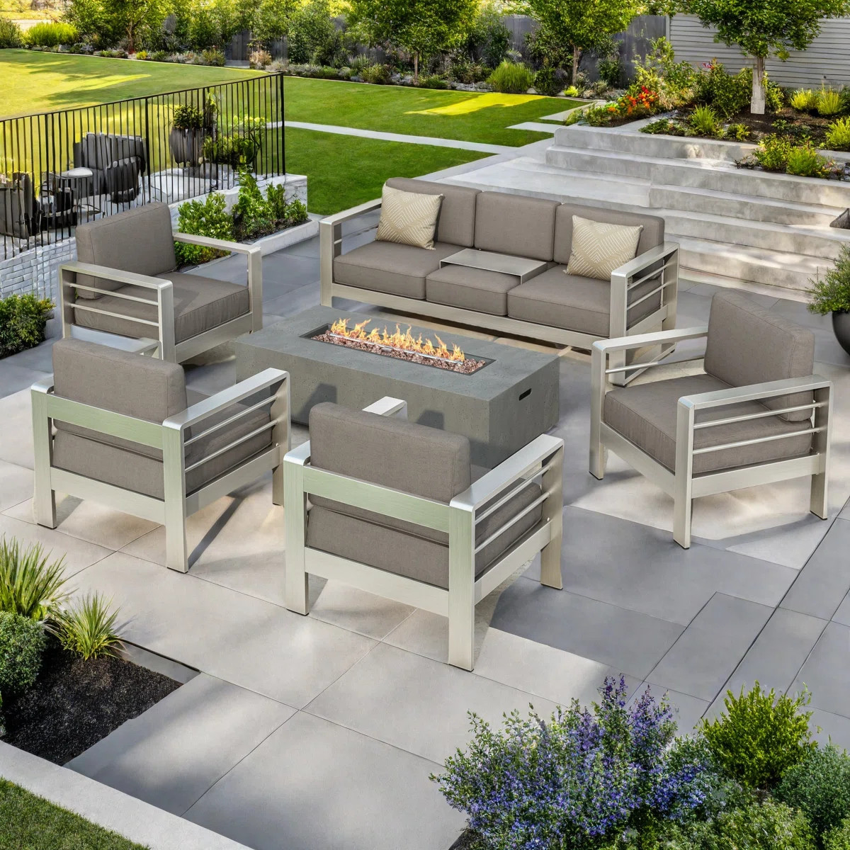 Caggiano 7 - Person Patio Conversation Set with Cushions | Wayfair North America