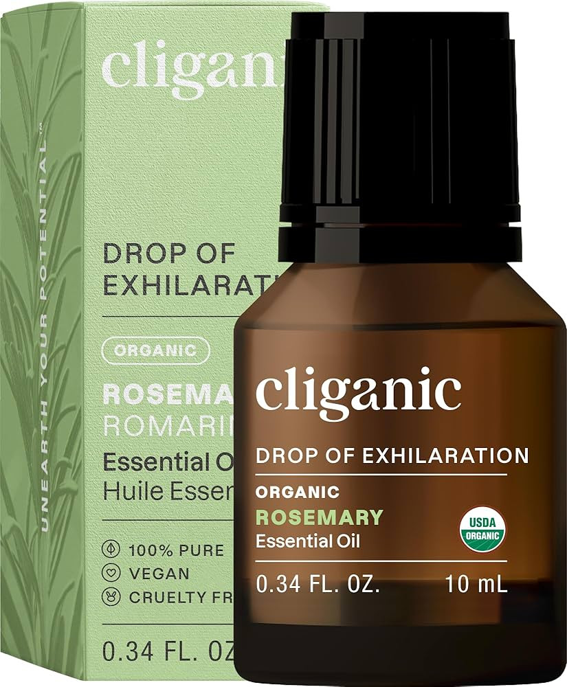 Cliganic Organic Rosemary Essential Oil, 100% Pure Natural, for Hair, Skin, Aromatherapy | Non-GM... | Amazon (US)