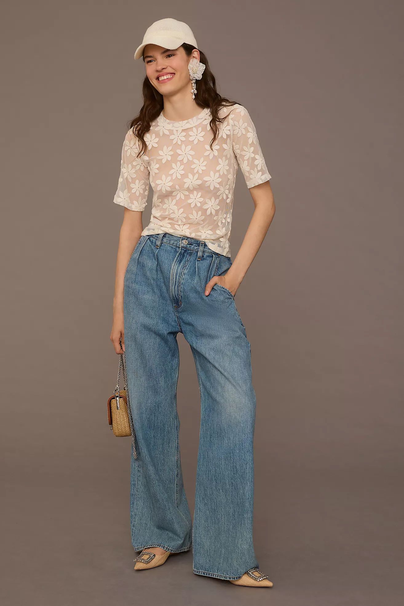 Porridge Daisy Sheer Lace Tee | Anthropologie (US)