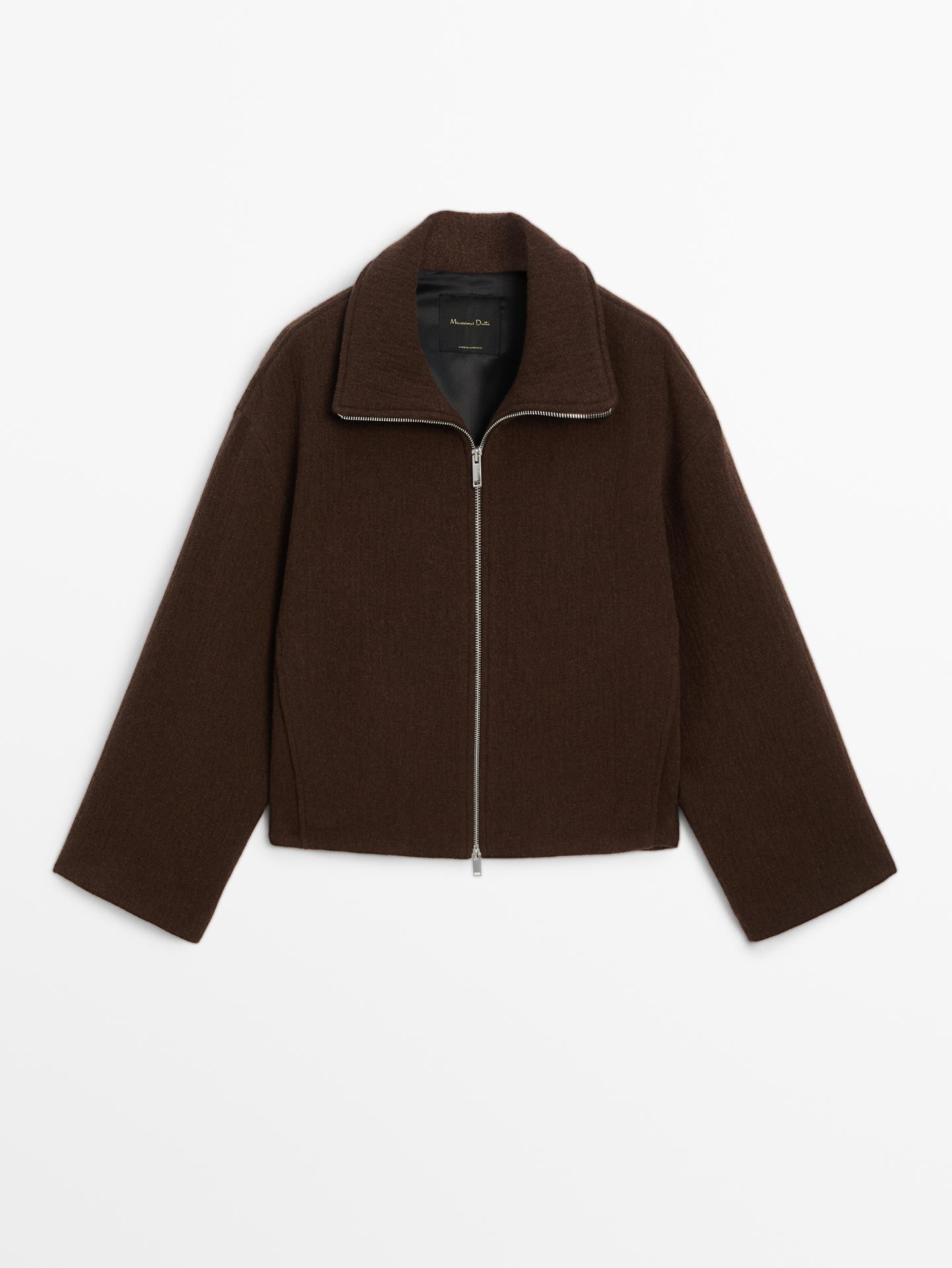 Wool blend jacket with seam detail | Massimo Dutti US