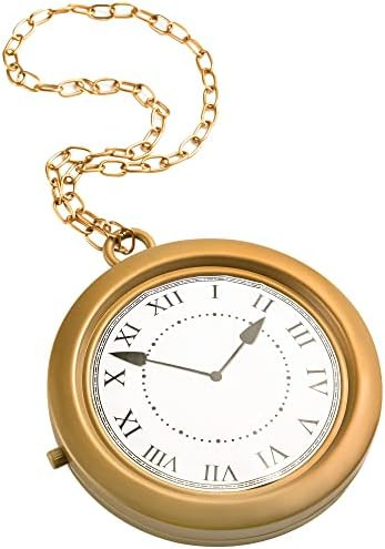 Spooktacular Creations Gold Clock Necklace Halloween Jumbo Gold Necklace White Rabbit Clock Hip H... | Amazon (US)