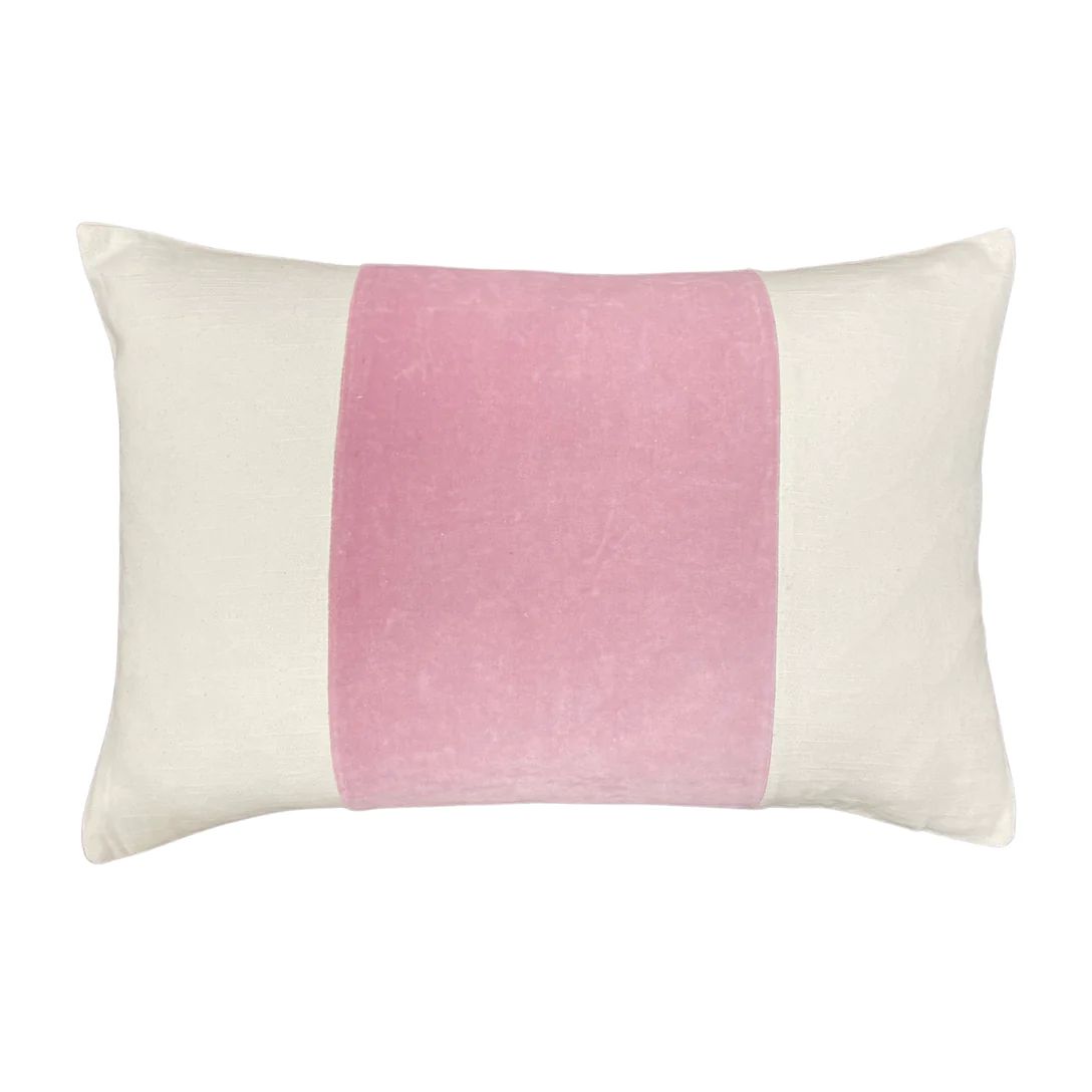 14x20 Velvet Panel Pillow - Pink | Laura Park Designs