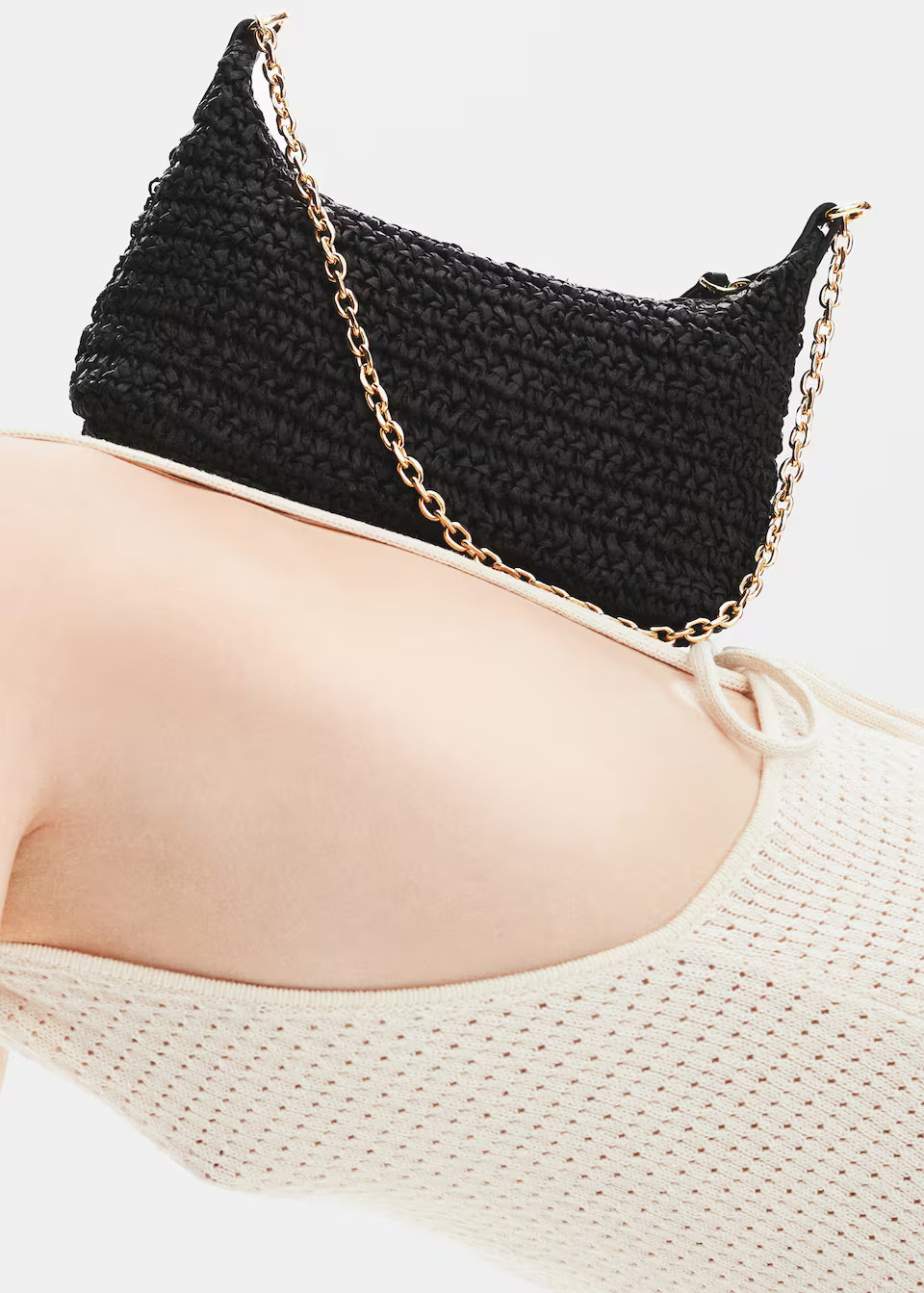 Raffia baguette handbag | MANGO (US)
