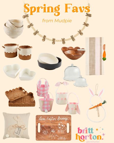 Mudpie has the cutest spring new arrivals right now! And we have a code! BRITTHORTON gets 20% off!!!

Easter finds, Easter decor, Easter basket, spring decor, Spring hosting 