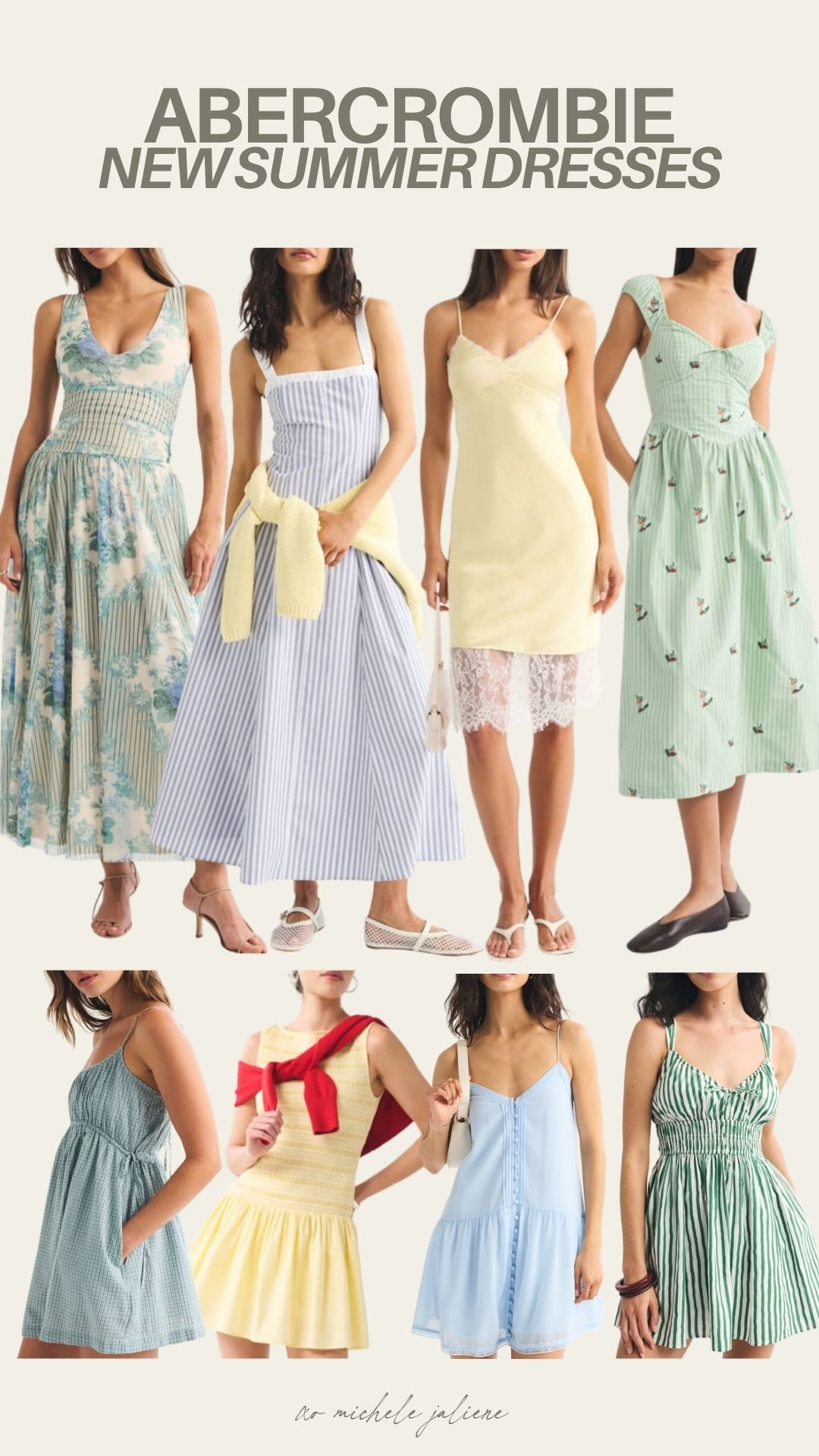new summer dresses from abercrombie 💛

new arrivals, summer fashion, maxi dress, midi dress, mini dress, vacation outfit, michele jaliene 

 #LTKootd #LTKSeasonal