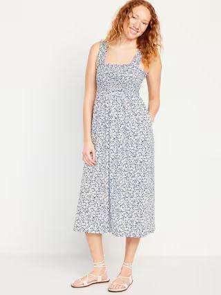 Fit & Flare Smocked Midi Dress for Women | Old Navy (US)