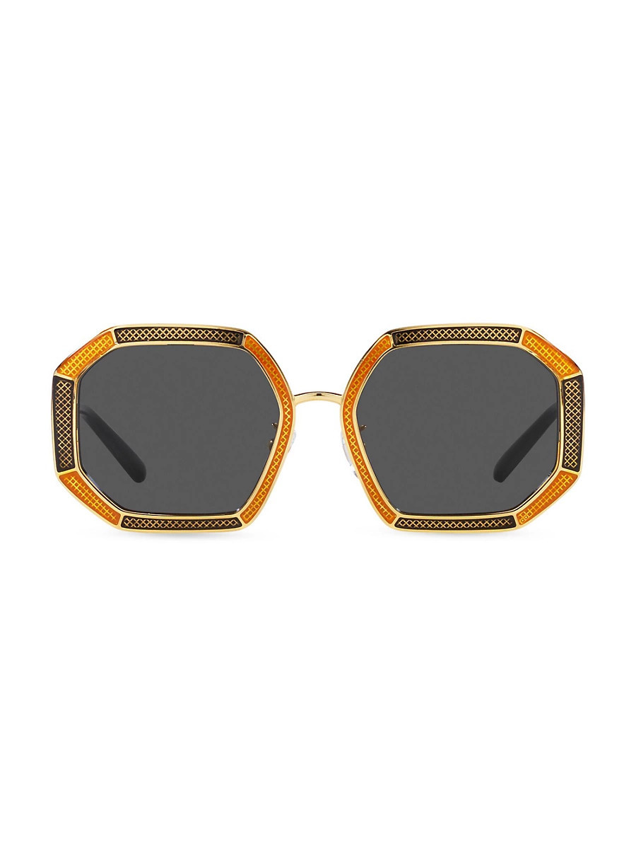 Women's 52MM Geometric Sunglasses - Gold | Saks Fifth Avenue