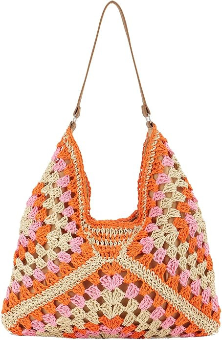Straw Hobo Bags for Women Everything Tote Bag Woven Shoulder Bag Designer Beach Bag Summer Handba... | Amazon (US)