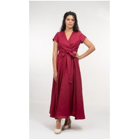 Linen Wrap Dress, Cottagecore Mid Century Modern Clothing, Long Linen Kaftan, Summer Maxi Slow Fashion, Plus Sizes Available | Etsy (US)