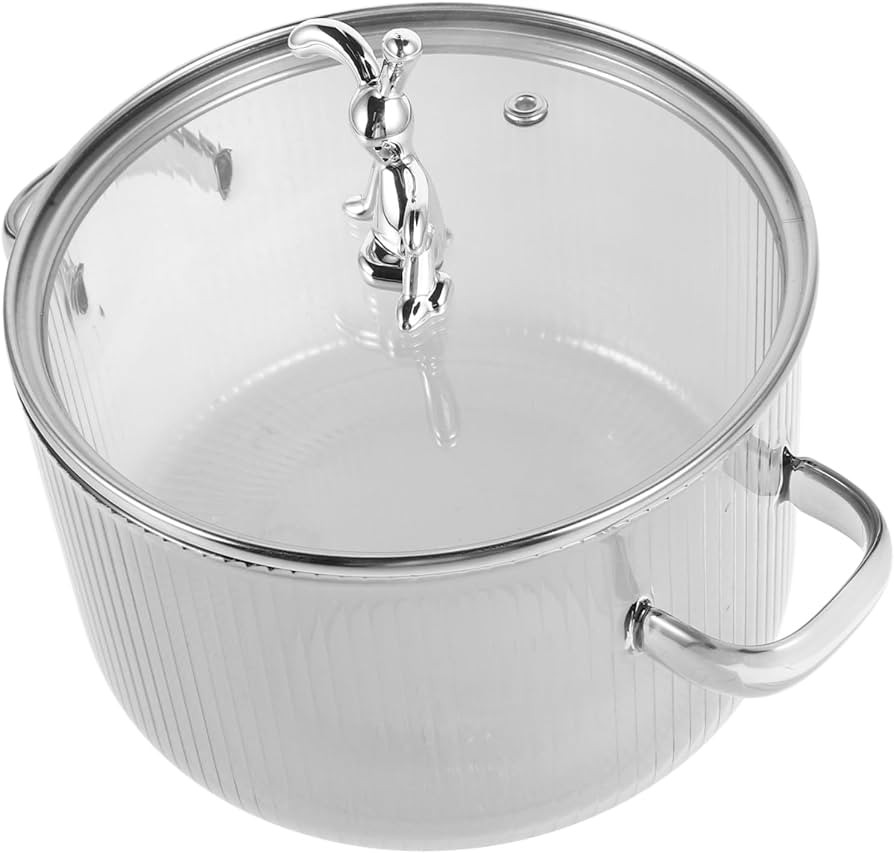 Glass Soup Pot Rabbit Design Stockpot Lid Stew Pot Lid for Cooking Cookware for Stove Top | Amazon (US)
