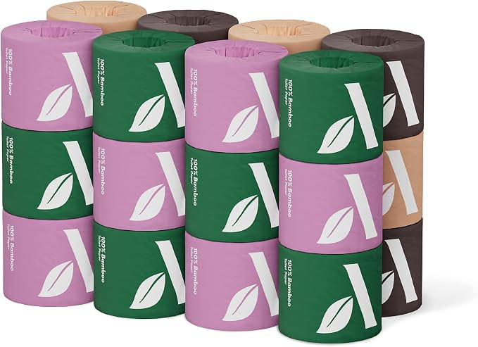 Amazon Aware Bamboo 3-Ply Toilet Paper, Unscented, 24 Rolls, FSC Certified, 350 Sheets, 8400 Coun... | Amazon (US)