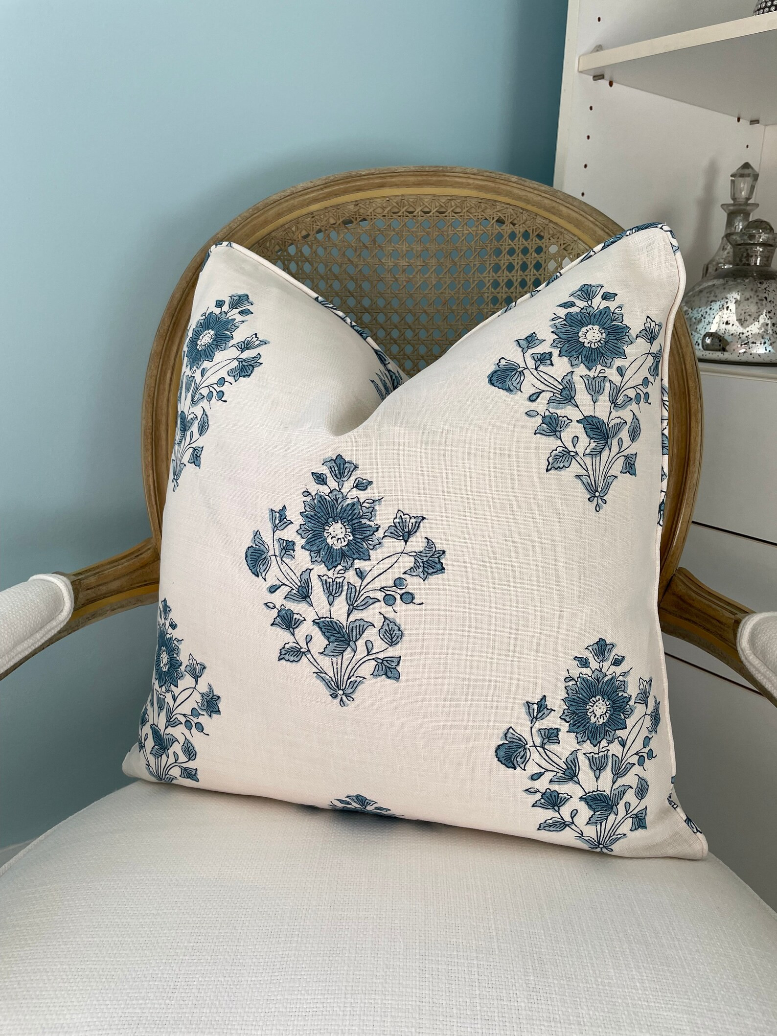 Schumacher beatrice Bouquet in Indigo Colorway One - Etsy Canada | Etsy (CAD)