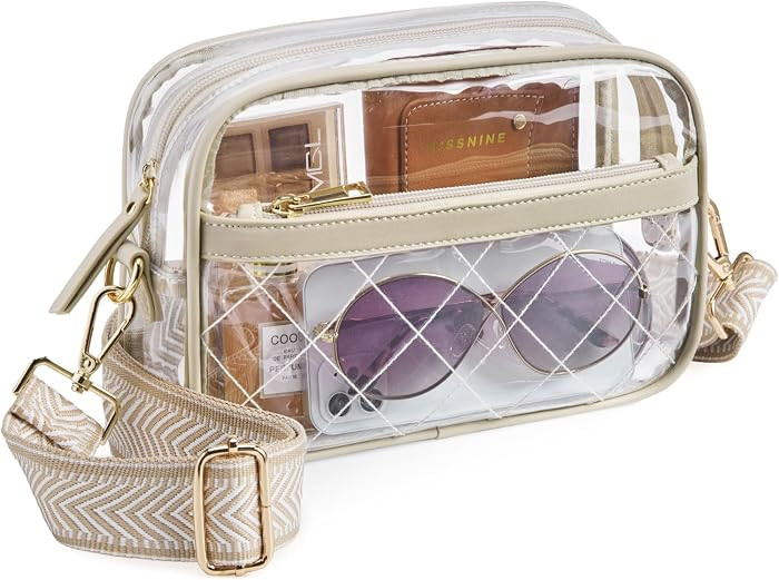 Missnine Clear Bag for Stadium Events Small Crossbody Bag PVC | Amazon (US)