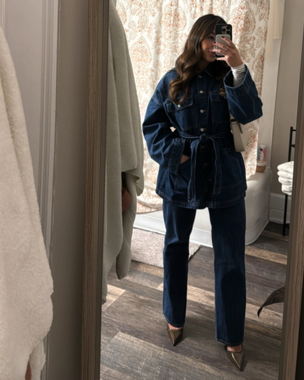 Denim on denim, but make it chic ✨ This H&M jacket (size small, still super oversized) is the perfect relaxed fit, paired with my go-to Abercrombie jeans (size down for a more straight leg look) for that effortless Canadian tuxedo moment. Finished it off with these Zara patent leather slingbacks (size 7.5) in the most stunning chocolate brown—labeled khaki green, but trust me, they’re the perfect deep neutral. 

#LTKShoeCrush #LTKFindsUnder50