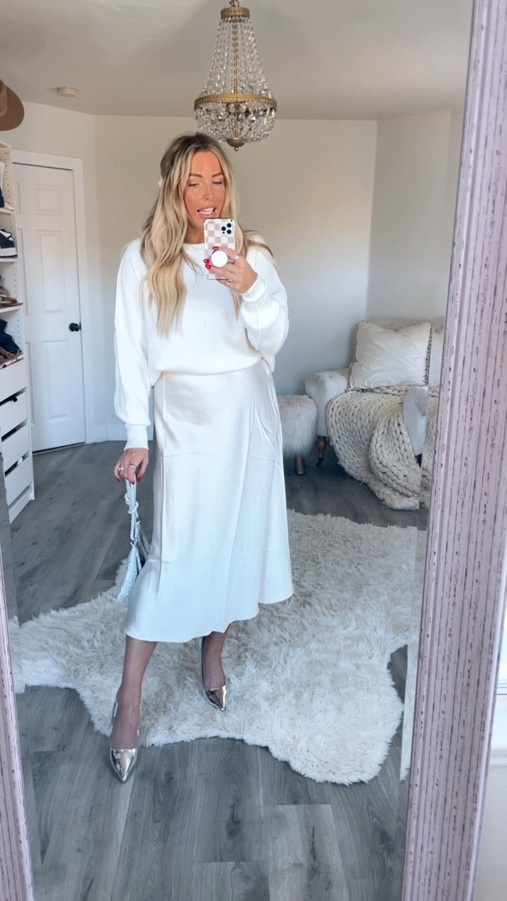 Holiday party outfit sweater top sized up to a large. Sized up to a large in the skirt for this fit. Christmas outfit for kids. Christmas party. Wedding guest dress. Family photos outfit SaleSale

Follow my shop @thesuestylefile on the @shop.LTK app to shop this post and get my exclusive app-only content!

#liketkit 
@shop.ltk


#LTKGiftGuide #LTKHoliday #LTKsalealert