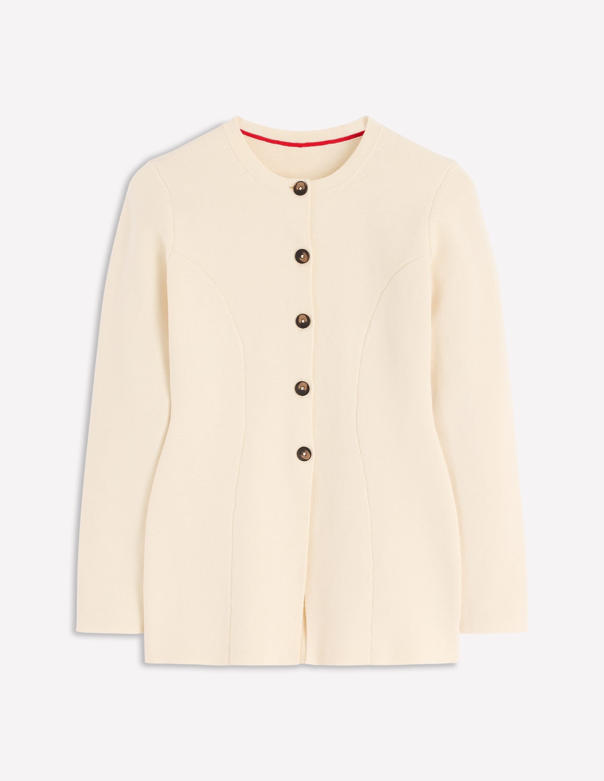 Joanna Fitted Knitted Jacket-Warm Ivory | Boden (US)