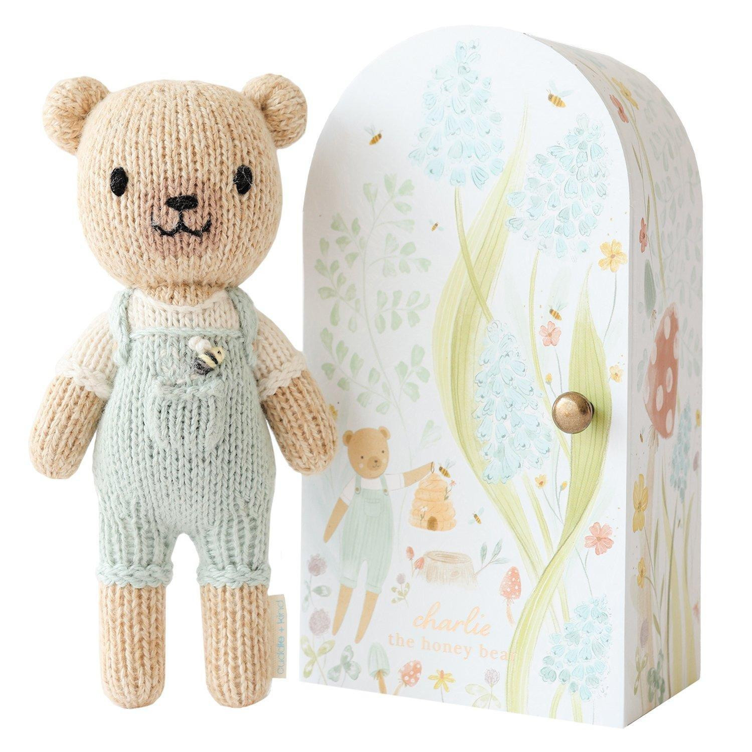 cuddle+kind | Tiny Charlie the honey bear - Blue / One Size | Janie and Jack