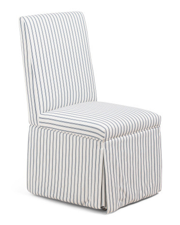 Striped Slipcover Rolling Caster Wheel Dining Chair, Polyester | TJ Maxx