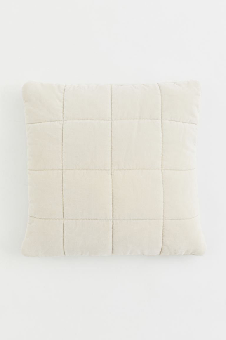 Cotton Velvet Cushion Cover - Light beige - Home All | H&M US | H&M (US + CA)