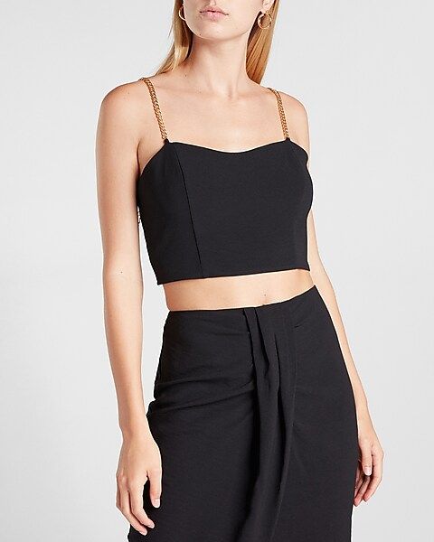 Chain Strap Cropped Cami | Express