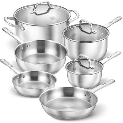 KOCH SYSTEME CS Stainless Steel 10 pcs Cookware Set, Pots and Pans Kitchen Set, Induction, Oven, Dishwasher Safe, Professional Chef Quality | Target