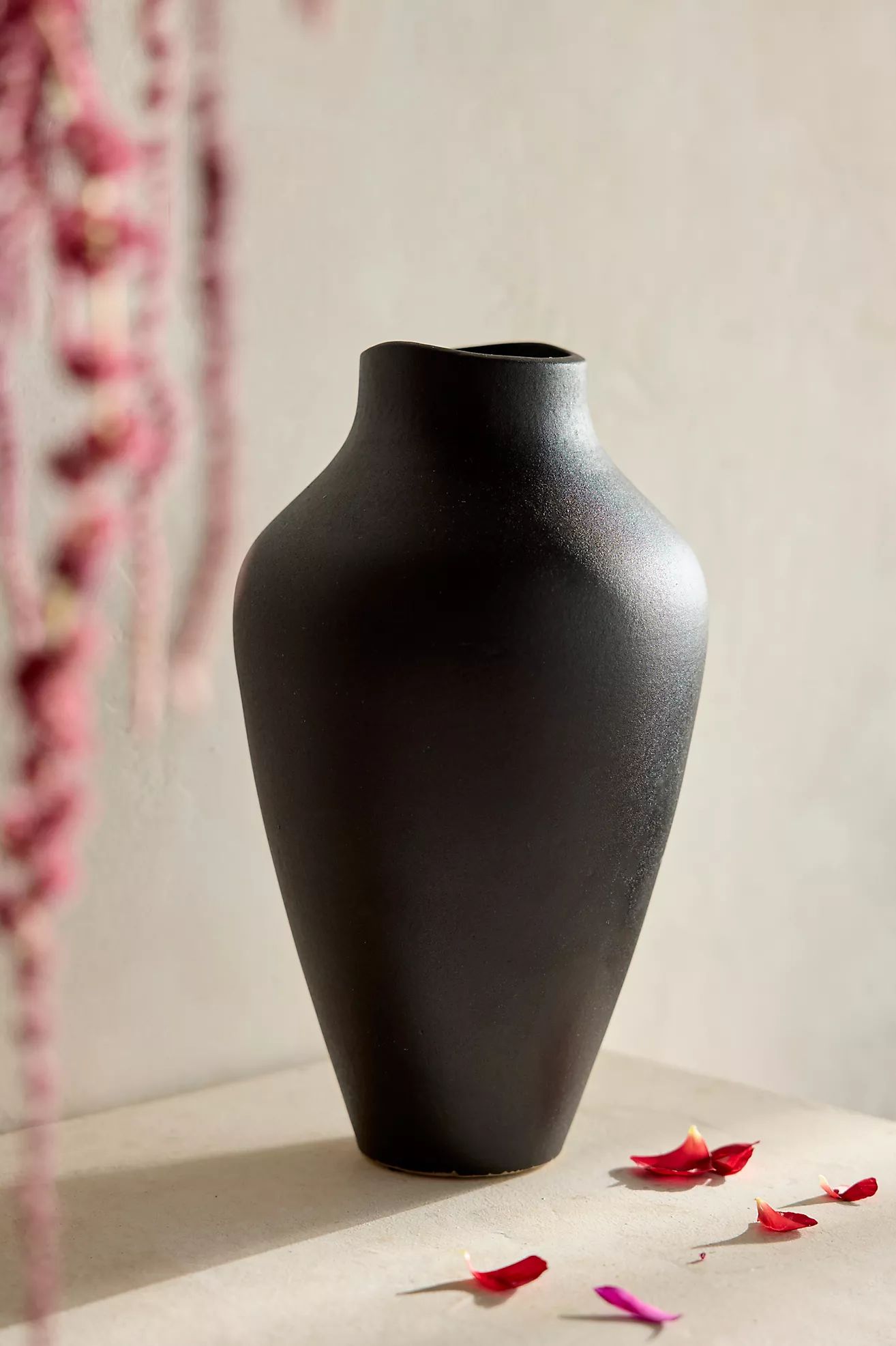 Organic Ceramic Vase, Tall Charcoal | Anthropologie (US)