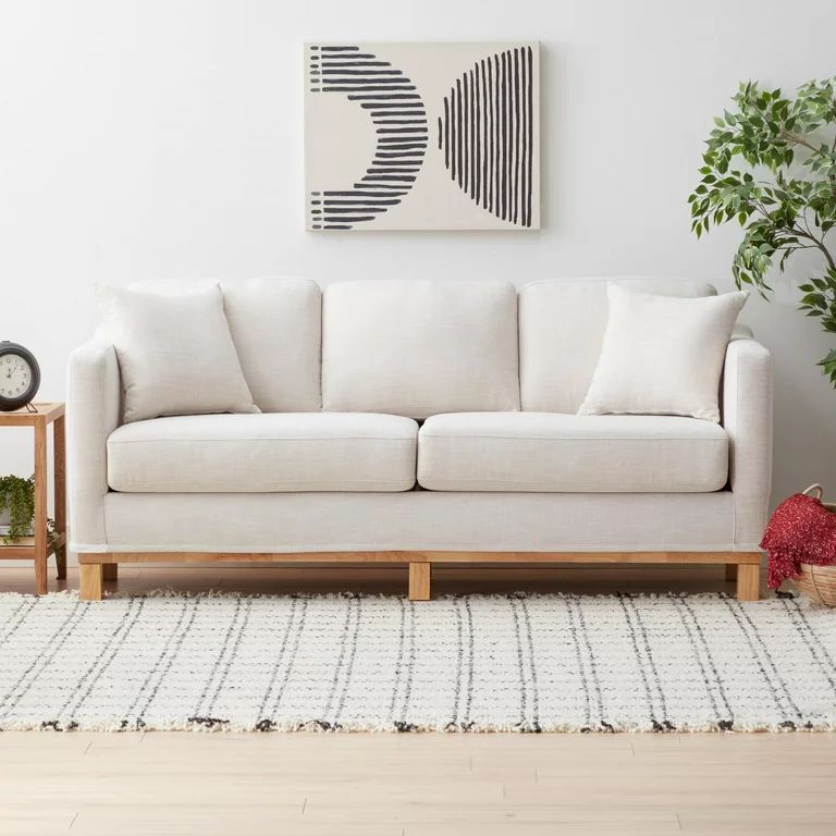 Gap Home Upholstered Wood Base Sofa, Cream | Walmart (US)
