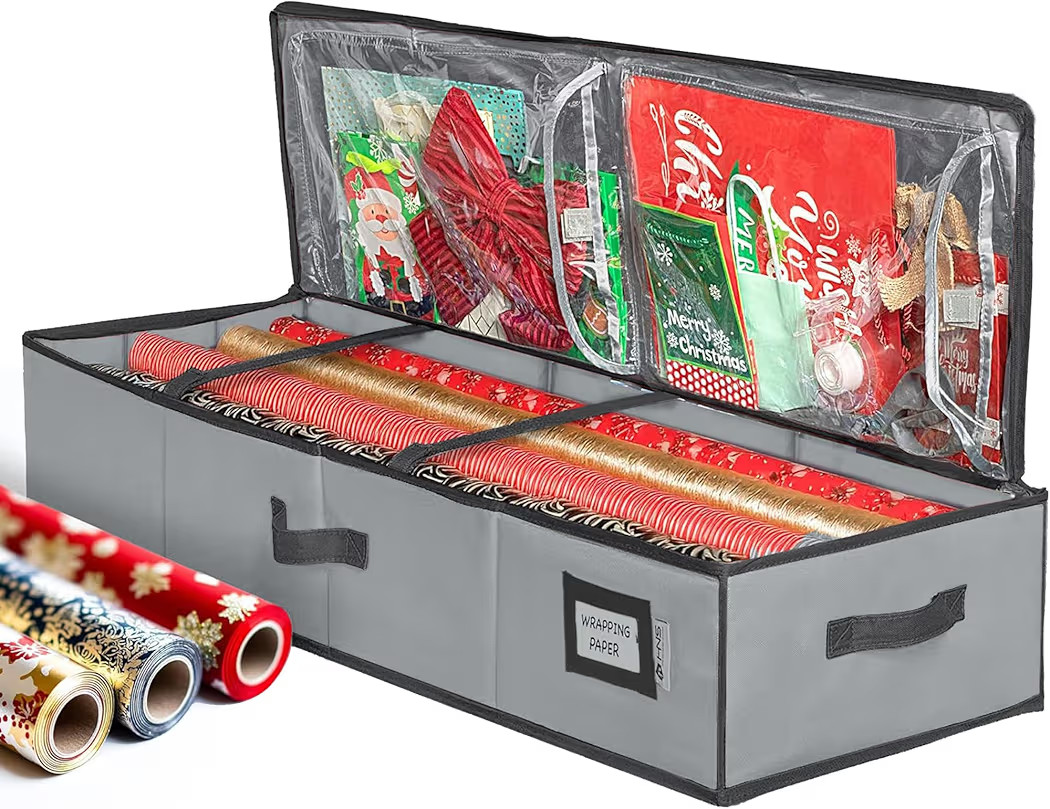 HOLDN’ STORAGE Premium Wrapping Paper Storage Container - Durable 600D Tear-Proof, Fits 27 Roll... | Amazon (US)