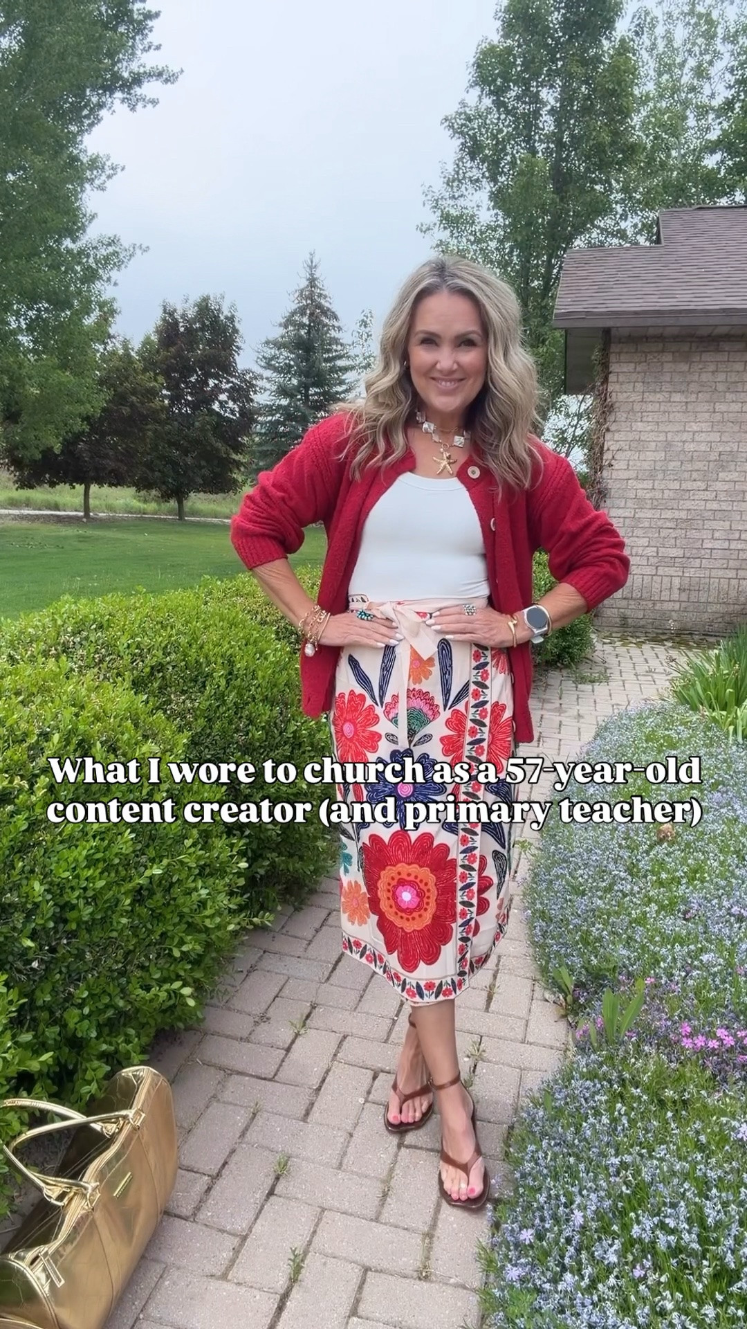 Sunday Style! Perfectly appropriate for church.
Floral wrap skirt Wearing size L. I sized up so it wouldn’t blow open and show too much 😁
Top wearing size S.
Red Cardigan wearing size M.
And the cutest jelly kitten heels!!!

#LTKdayinmylife #LTKootd #LTKOver40