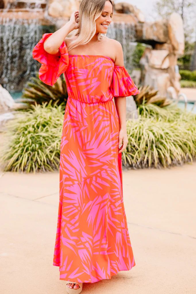 So Much To Do Red Palm Print Maxi Dress | The Mint Julep Boutique