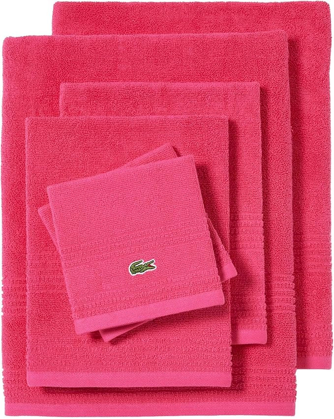 Lacoste Grand Slam 6-Piece Towel Set – Soft and Absorbent 100% Cotton Towels for Bathroom, Quic... | Amazon (US)