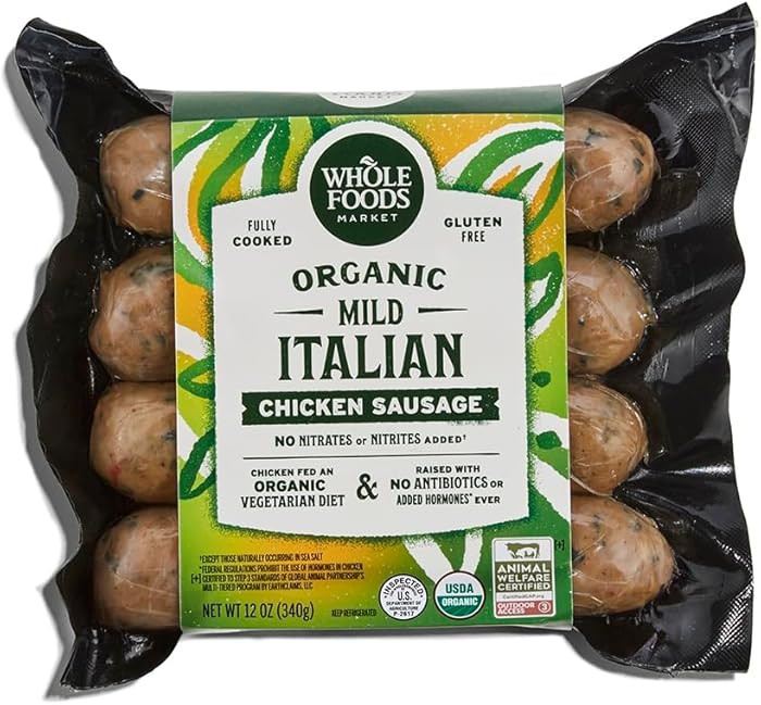 Whole Foods Market Organic Mild Italian Chicken Sausage, 12 OZ | Amazon (US)