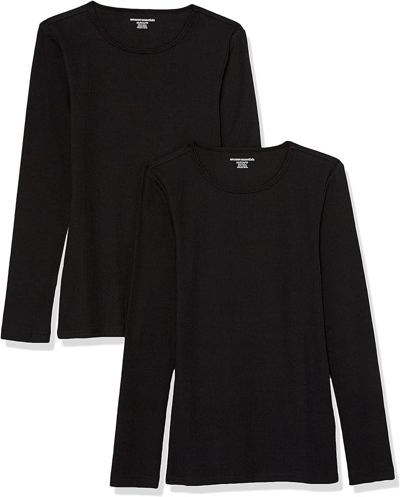 Amazon Essentials Women's Slim-Fit Layering Long Sleeve Knit Rib Crew Neck (Available in Plus Siz... | Amazon (US)