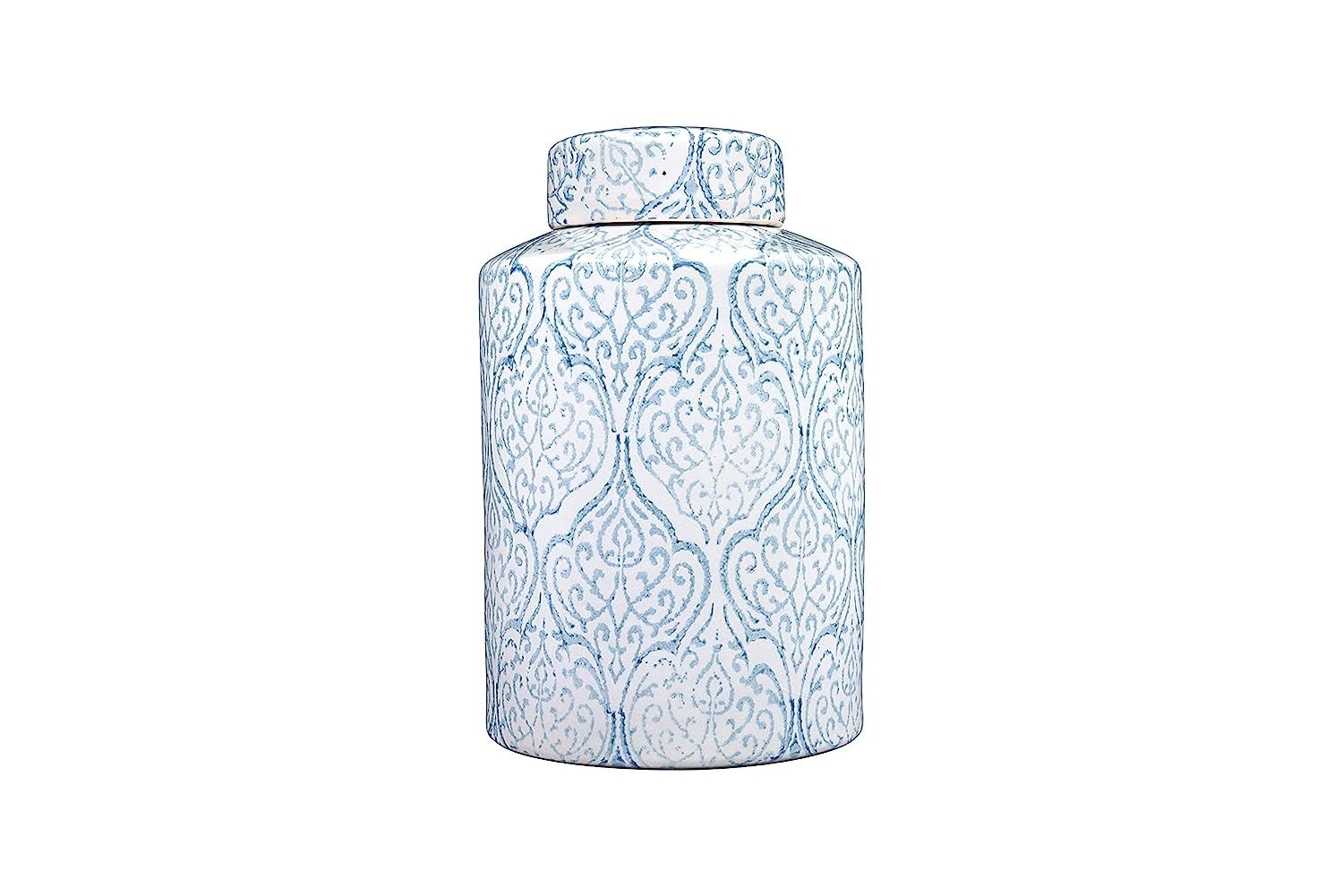 Creative Co-op Blue & White Decorative Ginger Jar with Lid | Amazon (US)