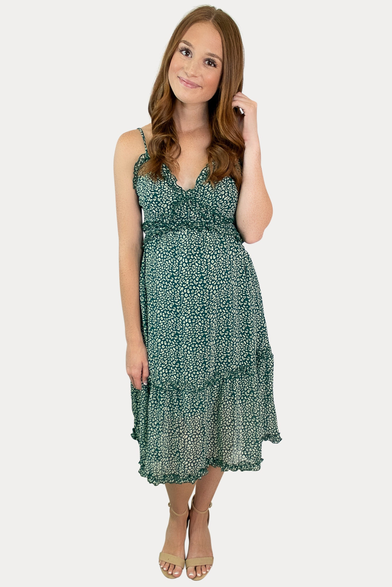 Sleeveless Pregnancy Dress in Green - Sexy Mama Maternity | Sexy Mama Maternity