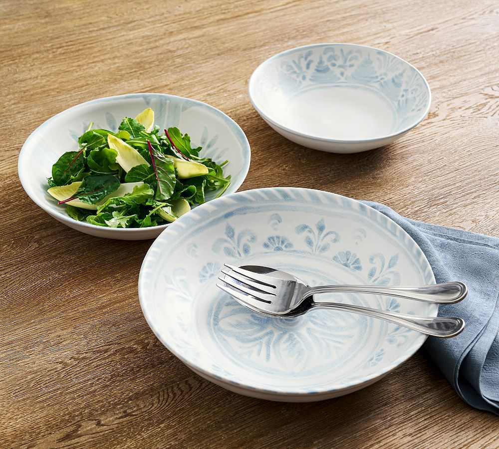 Chambray Tile Stoneware Serving Bowls | Pottery Barn (US)