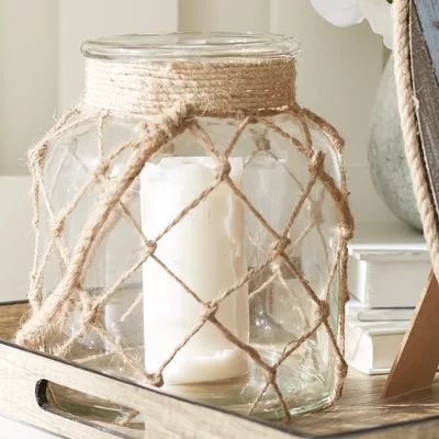 Jute Glass Lantern | Wayfair North America