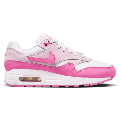 Nike Girls Nike Air Max 1 - Girls' Grade School Running Shoes White/Playful Pink/Pink Foam Size 05.5 | Foot Locker (US)