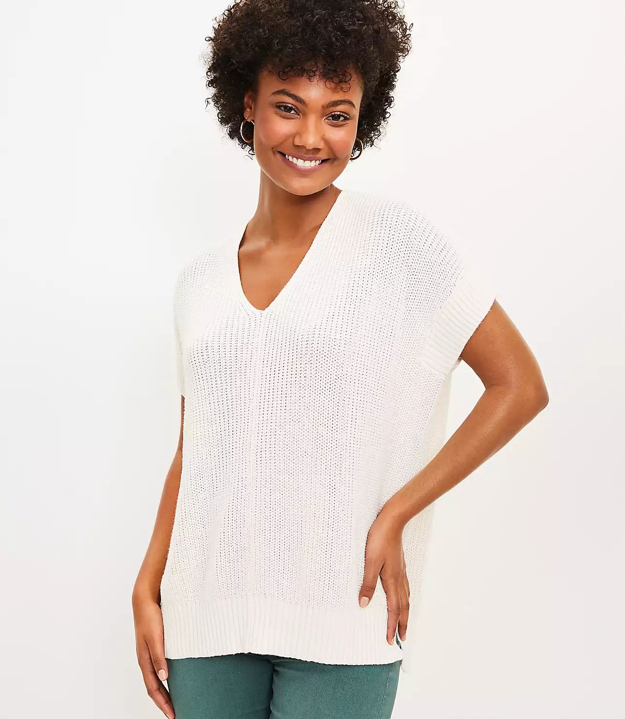 V-Neck Poncho Sweater | LOFT