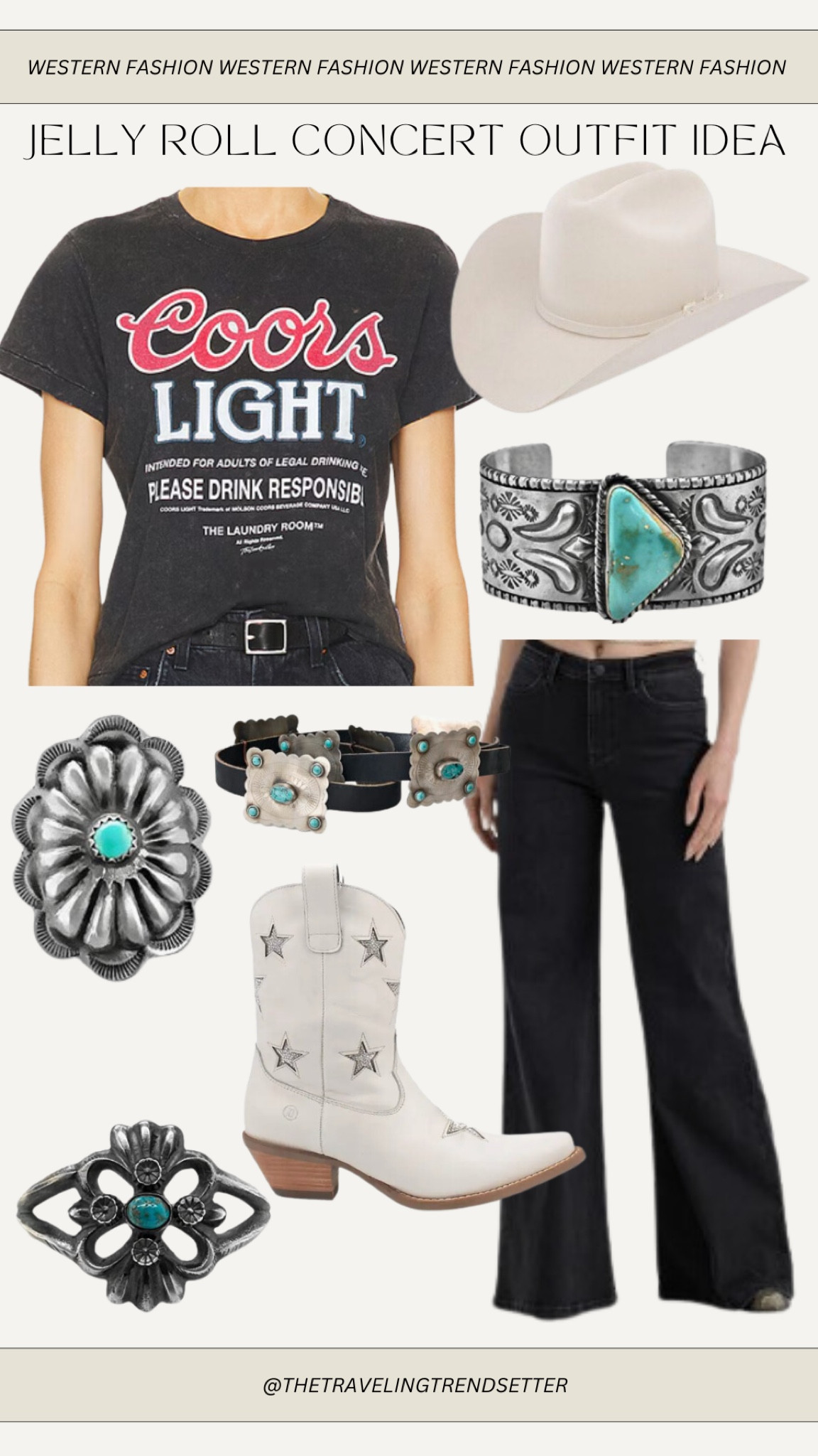 Jelly roll concert outfit idea / western fashion - country concert - outfits for rodeo - gift idea 

#LTKStyleTip #LTKFindsUnder100 #LTKFindsUnder50