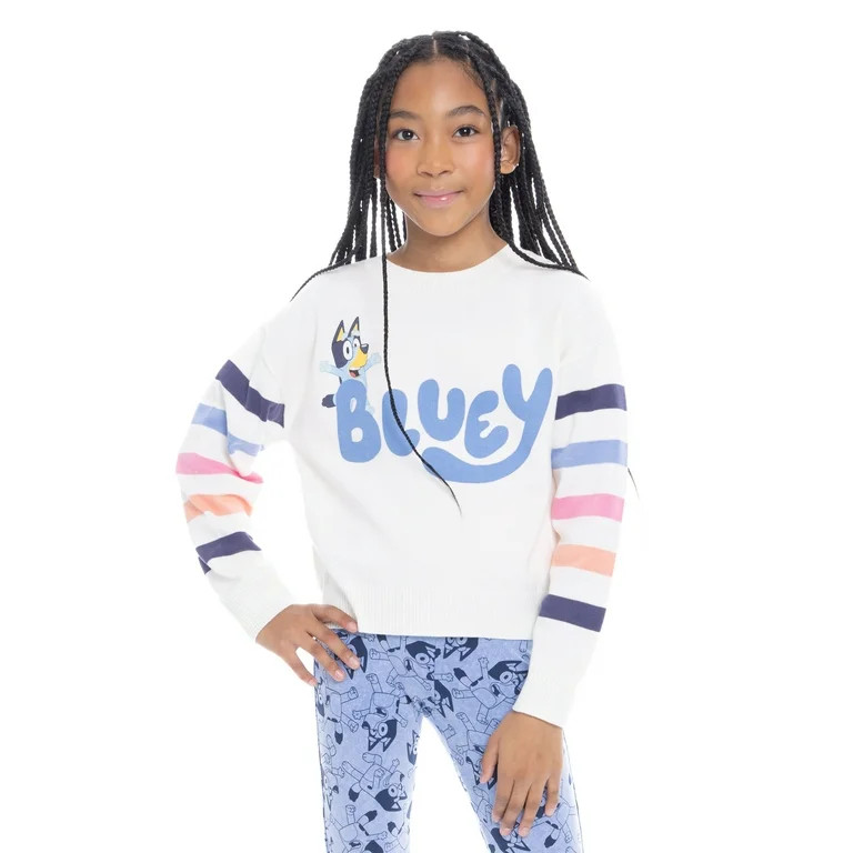 Bluey Girls Graphic Long Sleeve Sweater, Sizes 4-16 | Walmart (US)