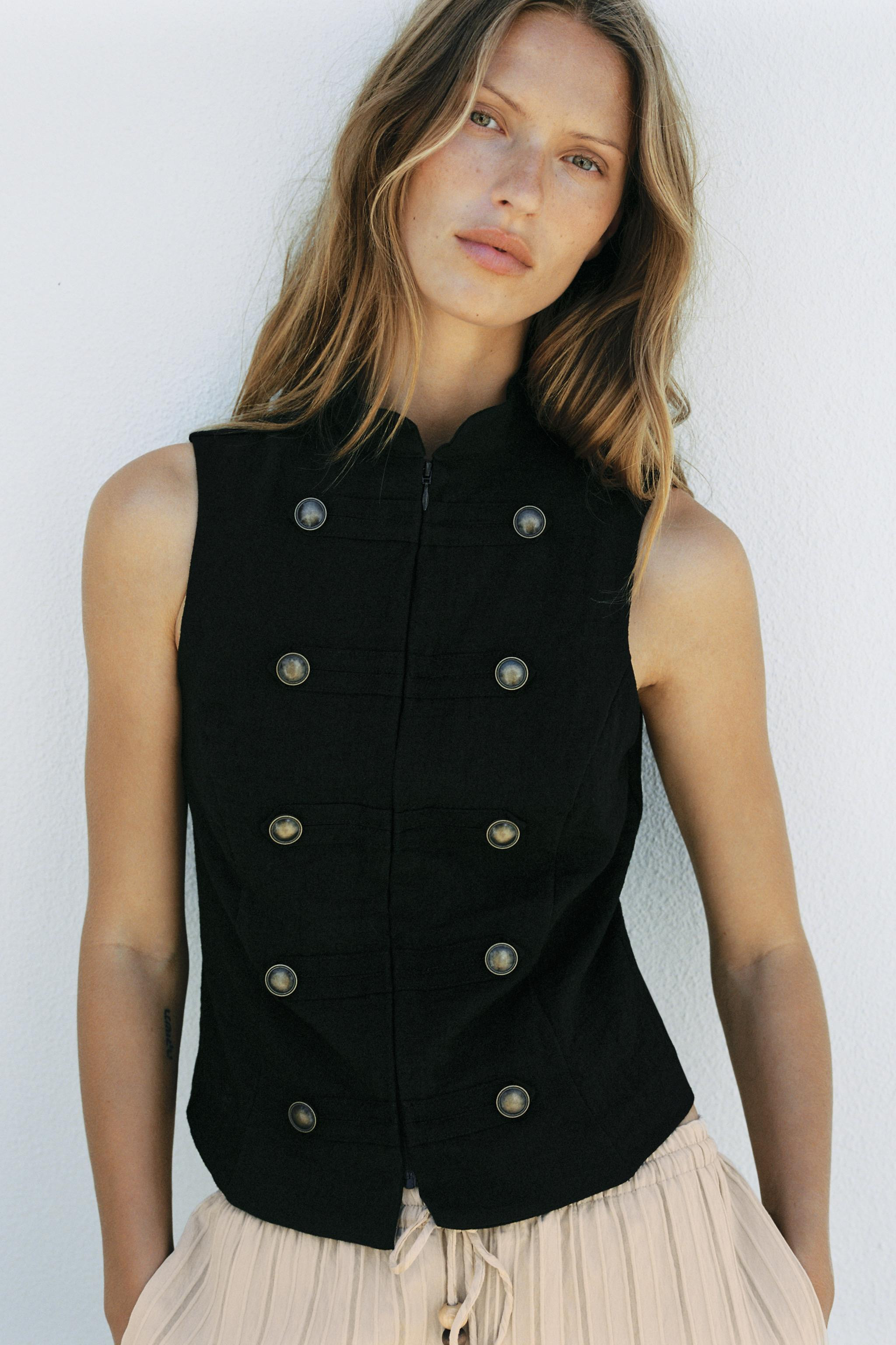SLEEVELESS BUTTON SHIRT | Zara US