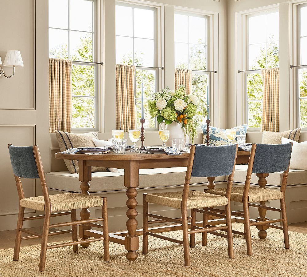Chris Loves Julia Stacked Ball Extendable Dining Table (83"-103") | Pottery Barn (US)