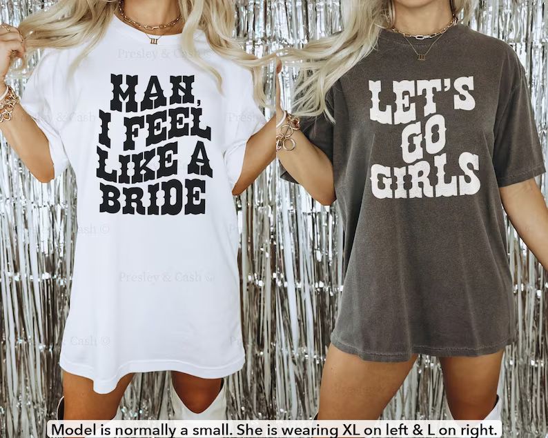 Let's Go Girls Shirt Comfort Colors Bride Shirt Cowgirl Bachelorette Shirts Western TShirt Dress ... | Etsy (US)
