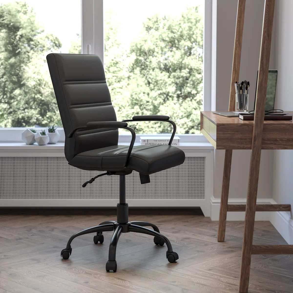 Whitney Ergonomic Upholstered Mid-Back Swivel Office Chair | Wayfair North America