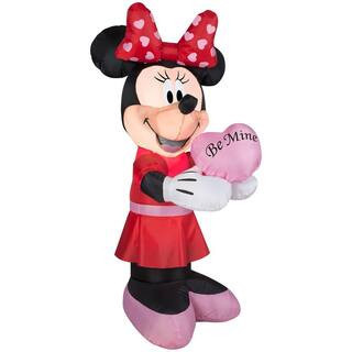 3.5 ft. Tall Airblown Minnie Holding Heart | The Home Depot