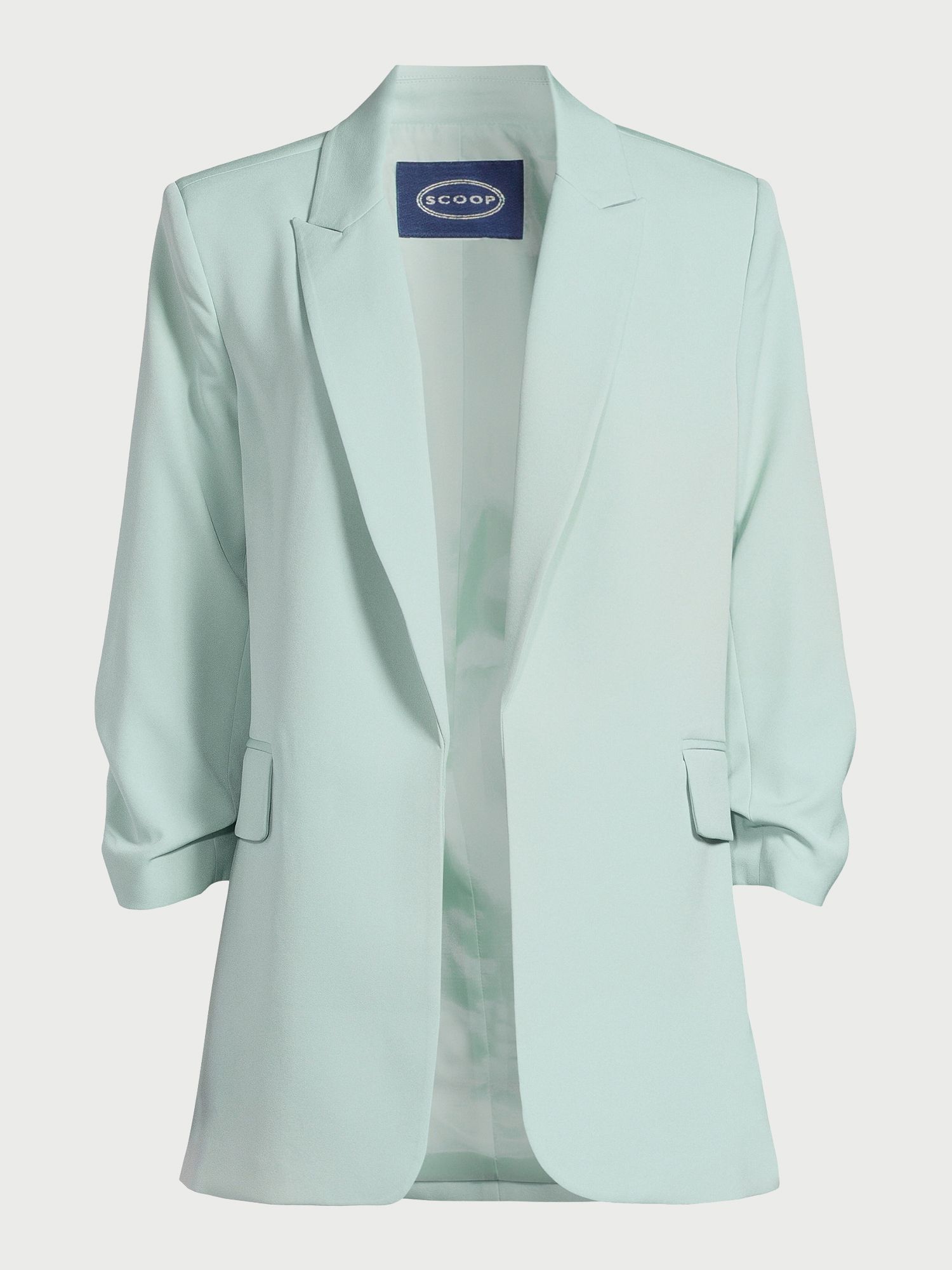 Scoop Women's Relaxed Fit Scrunch Sleeve Blazer, Sizes XS-XXL - Walmart.com | Walmart (US)