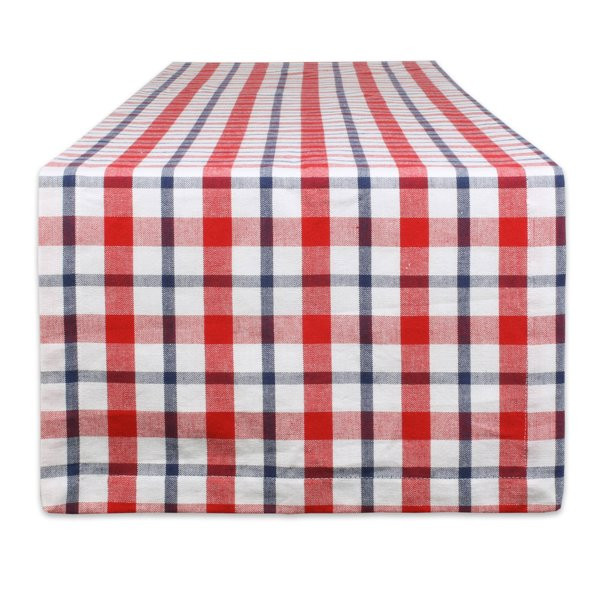 14" x 108" Red and White Plaid Table Runner | Walmart (US)