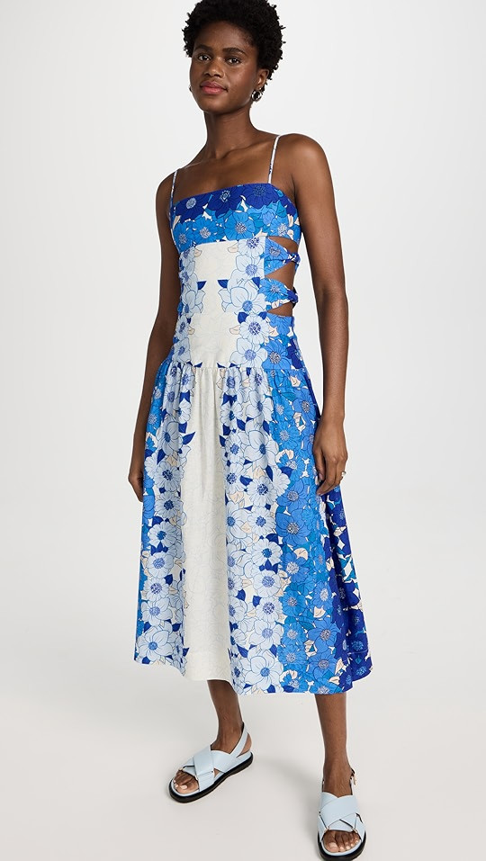 Flower Stripes Midi Dress | Shopbop